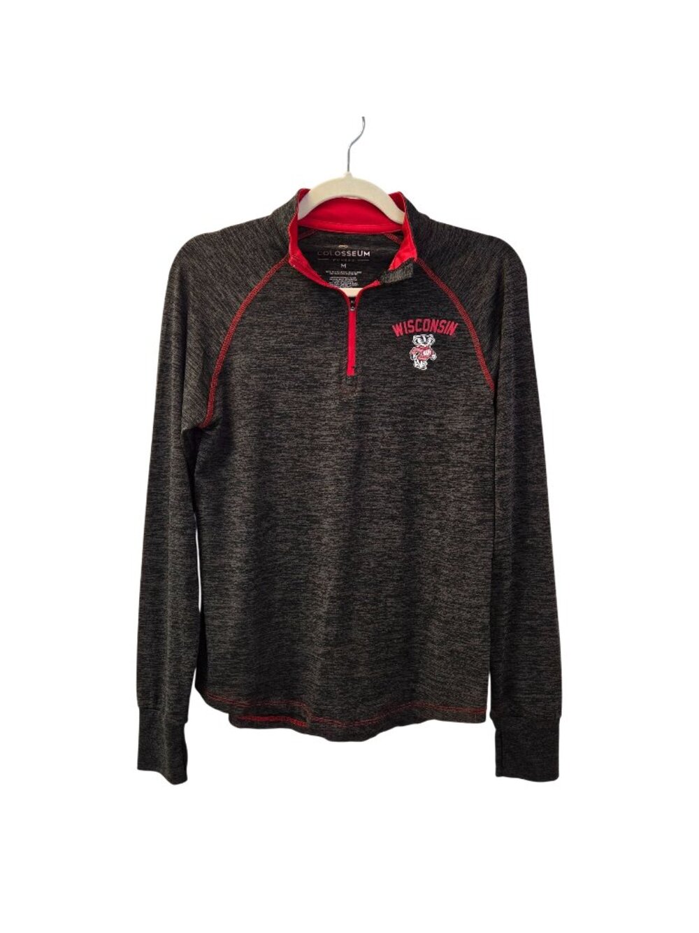 Colosseum University of Wisconsin Badgers Quarter Zip Activewear Jacket Size Med
